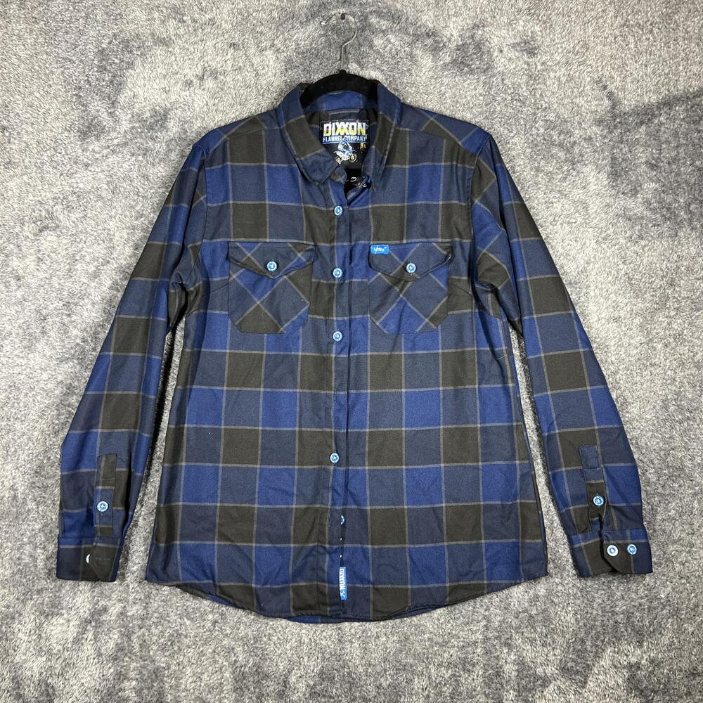 Dixxon Flannel Company Shirt Womens L Blue Long Sleeve Robbie Maddison Maddo